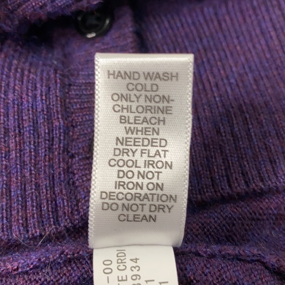 BANANA REPUBLIC Plum Extra Fine Merino Wool Cardigan - Picture 7 of 9